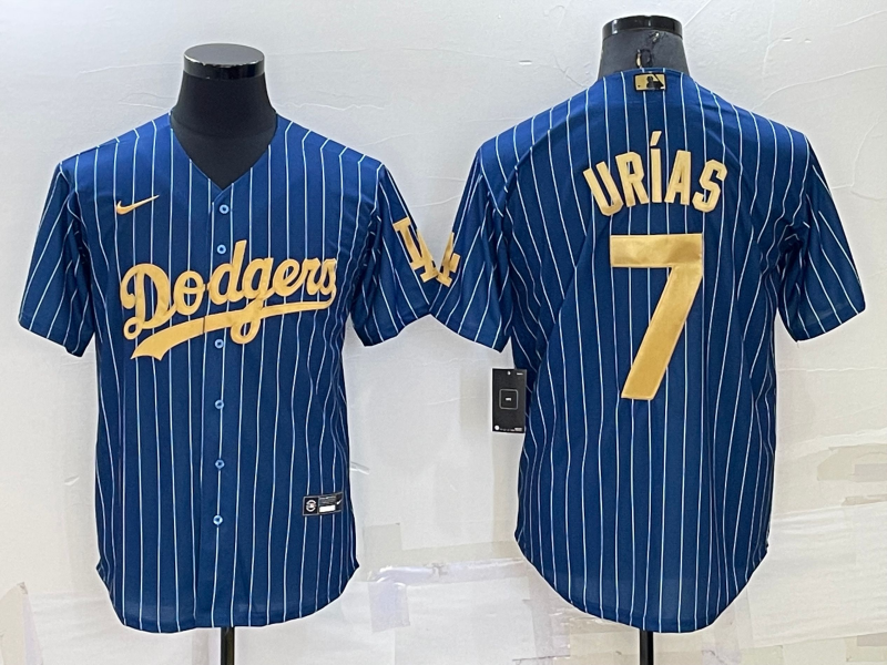 Men's Los Angeles Dodgers #7 Julio Urías Navy Gold Cool Base Stitched Baseball Jersey Men's Los Angeles Dodgers #7 Julio Urías Navy Gold Cool Base Stitched Baseball Jersey